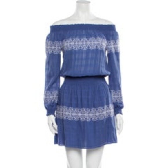 Tory Burch Dresses & Skirts - EUC Tory Burch Blue Embroidered Dress